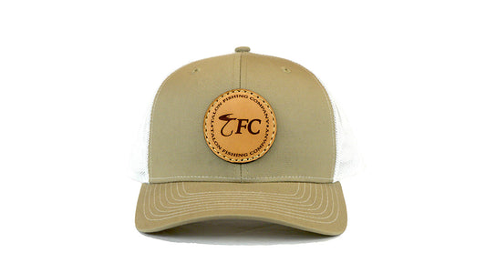 Tan/White TFC Leather Patch Hat