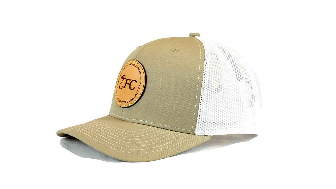 Tan/White TFC Leather Patch Hat