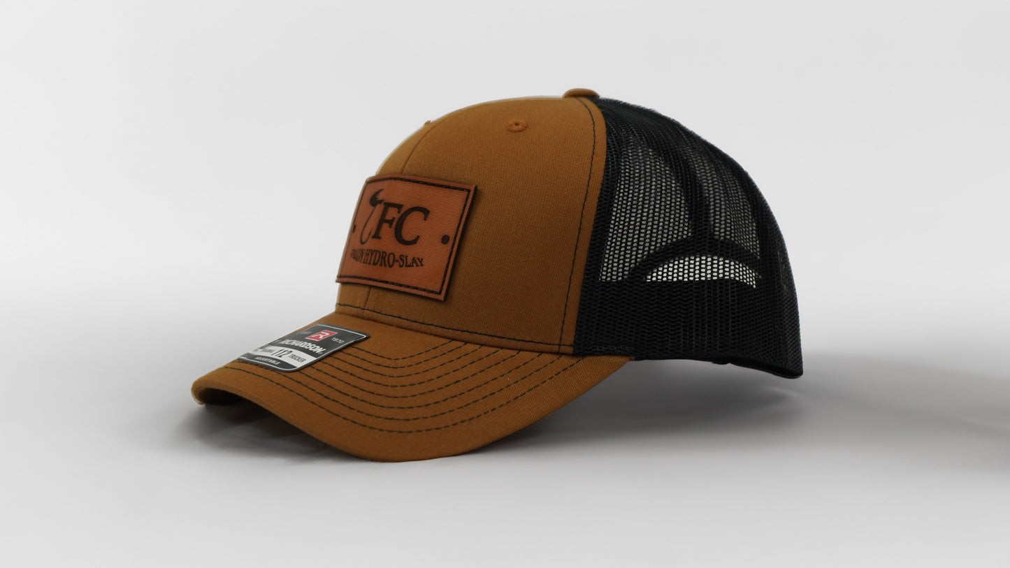 Carmel/Black TFC Leather Patch Hat