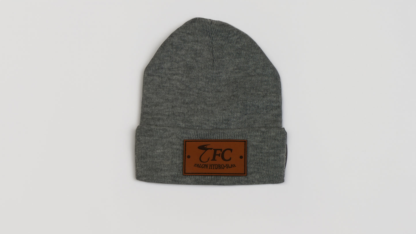 Grey TFC Leather Patch Beanie