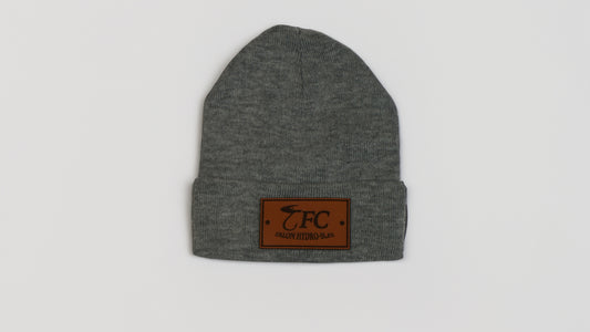 Grey TFC Leather Patch Beanie